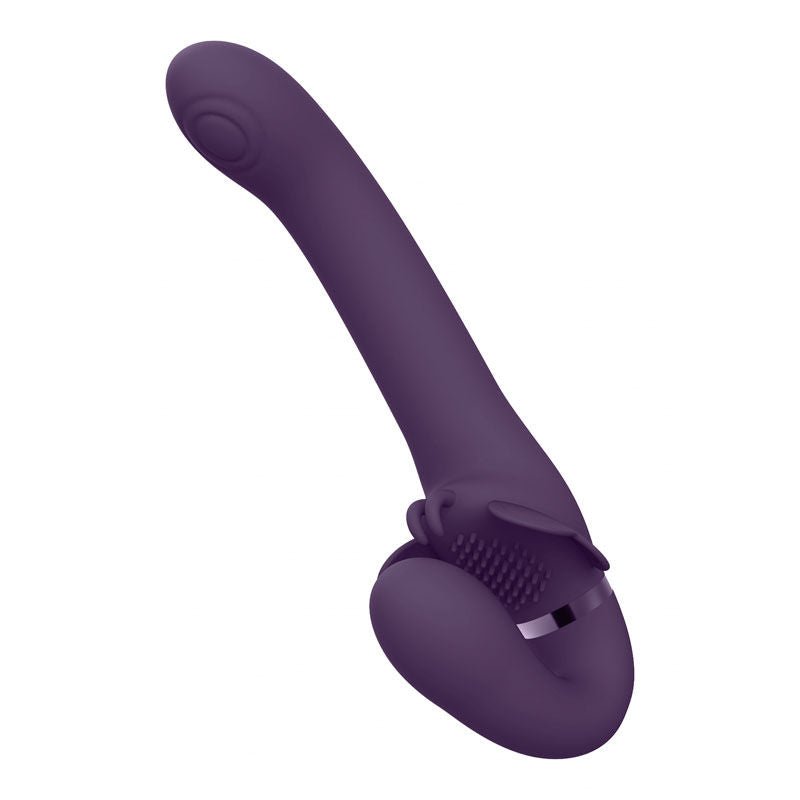 Vive - satu - strapless strap-on - Product top and side view  | Flirtybay.com.au